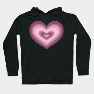 Concentric Pink Heart Design Hoodie